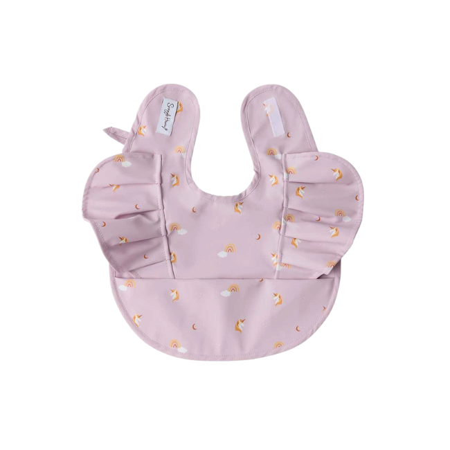 snuggle hunny snuggle bib with frills unicorn