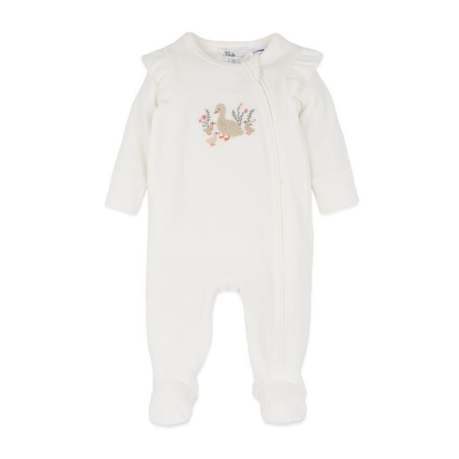 Bebe – Emmy_ Velour Long Sleeve Zip Onesie