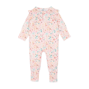 Bebe - Fern: Floral Organic Long Sleeve Zipsuit