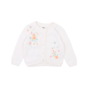 Bebe - Fern: Hand Embroidered Organic Cardigan