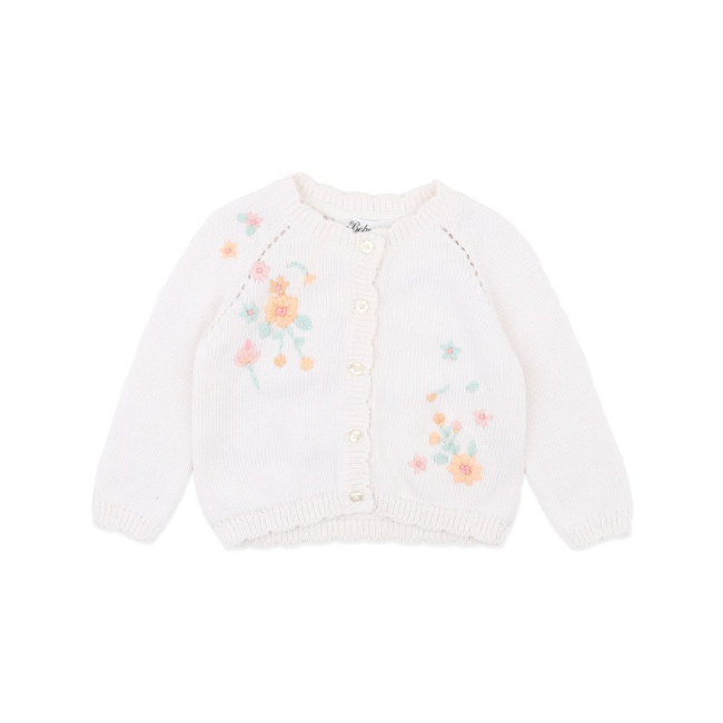 Bebe – Fern_ Hand Embroidered Organic Cardigan