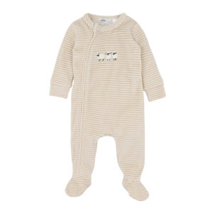 Bebe - Hunter: Stripe Velour Zip Onesie