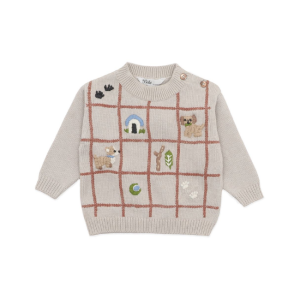 Bebe - Otto: Puppy Grid Organic Knit Jumper