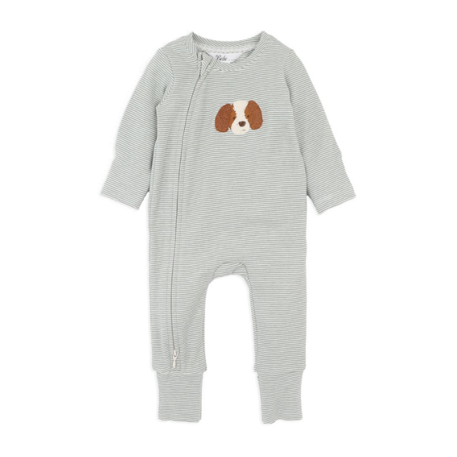 Bebe – Otto_ Stripe Organic Long Sleeve Zipsuit