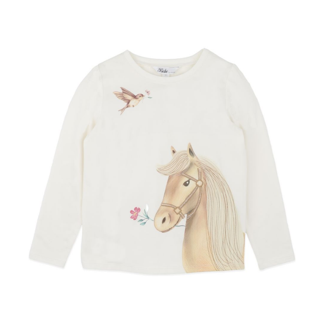 Bebe – Winnie_ Horse Organic Long Sleeve Tee