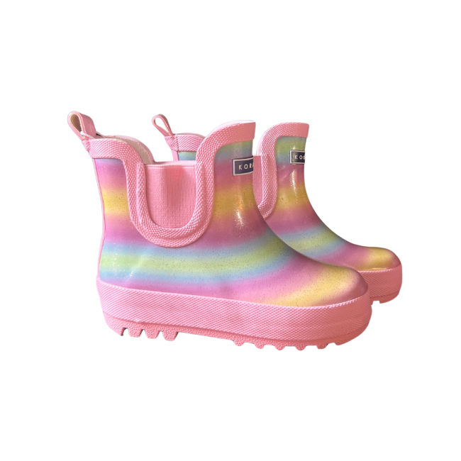 Korango – Short Gumboots_ Glitter Rainbow