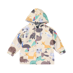 Korango - Terry Toweling Lined Raincoat Australian Animal: Beige
