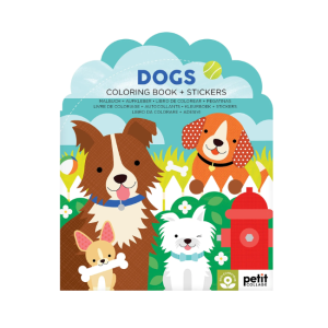 Petit Collage - Colouring Book with Stickers: Dogs