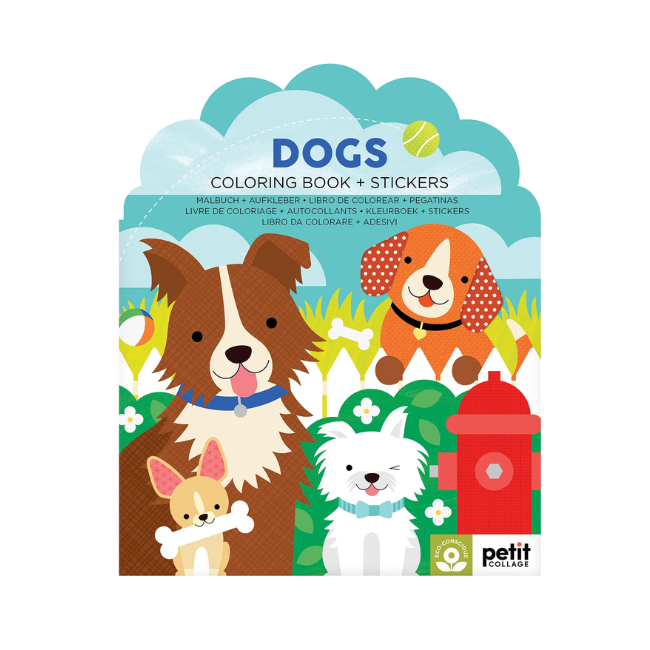 Petit Collage Colouring Book with Sticker Dogs Petit Collage Colouring Book with Sticker Dogs