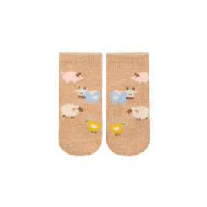 Toshi - Organic Baby Ankle Socks Jacquard: Farm Buddies