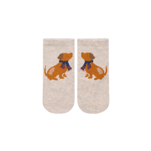 Toshi - Organic Baby Ankle Socks Jacquard: Puppy Dog