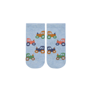Toshi - Organic Baby Ankle Socks Jacquard: Tiny Tractors
