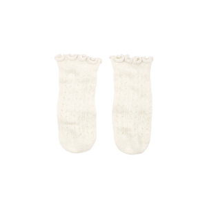 Toshi - Organic Baby Socks Knee Frilly Lace: Cream