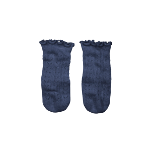 Toshi - Organic Baby Socks Knee Frilly Lace: Ink