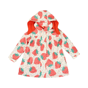 Korango - Polar Fleece Lined Raincoat Strawberries + Sprinkles: Cream