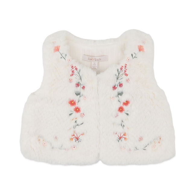 fox + finch orchard bloom embroidered faux fur vest fox + finch orchard bloom embroidered faux fur vest