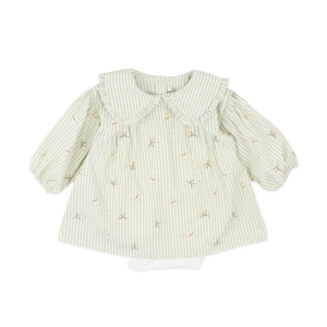 Fox + FInch - Orchard Bloom: Embroidered Stripe Overlay Dress