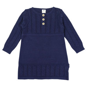 Korango - Cable Knit A Line Dress: Navy
