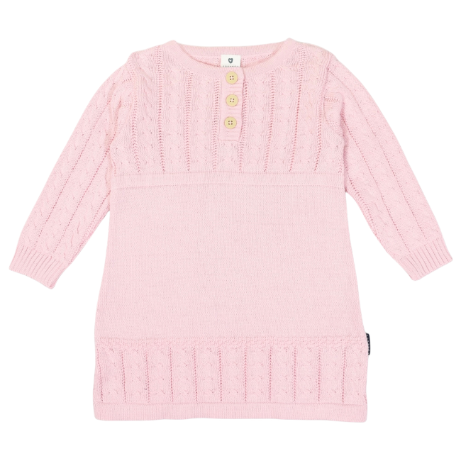 Korango – Cable Knit A Line Dress_ Pink