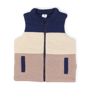 Korango - Contrast Knit Vest: Brown