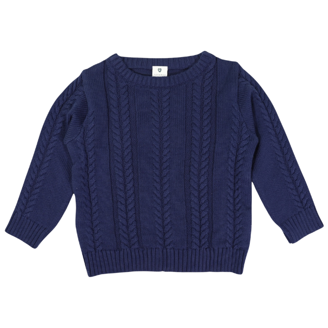 Korango – Soft Cable Knit Sweater_ Navy