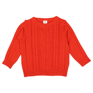 Korango - Soft Cable Knit Sweater: Red