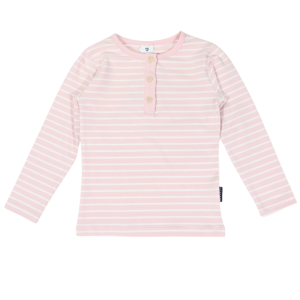Korango - Striped Henley Top: Pink