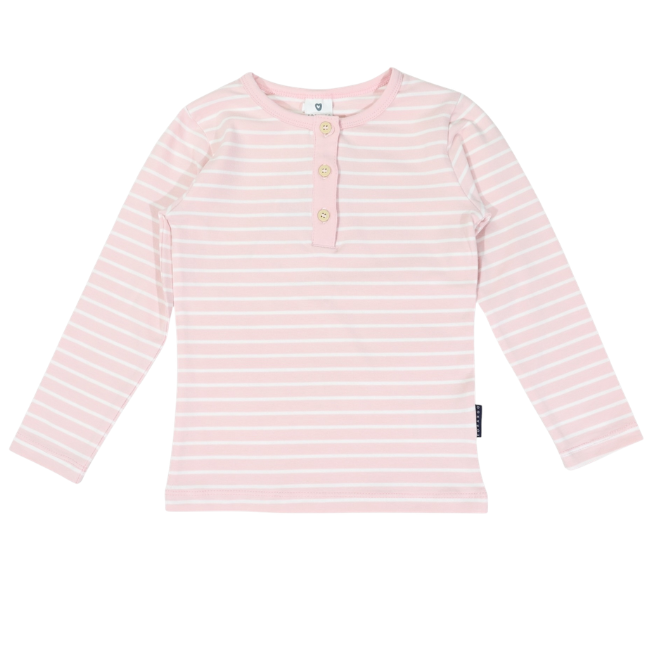 Korango – Striped Henley Top_ Pink