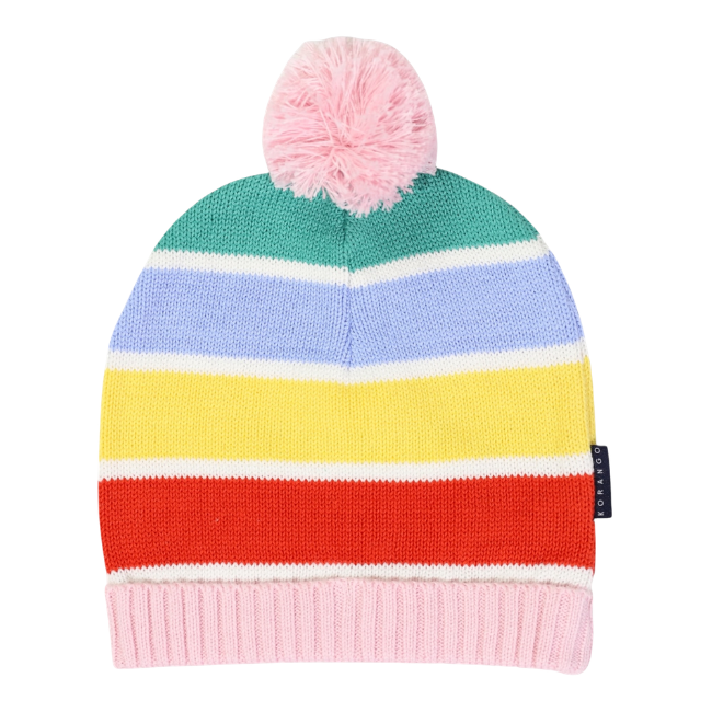 Korango – Striped Knit Beanie_ Yellow