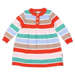 Korango - Striped Knit Dress: Brown