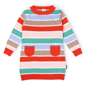 Korango - Striped Knit Dress: Brown Stripe