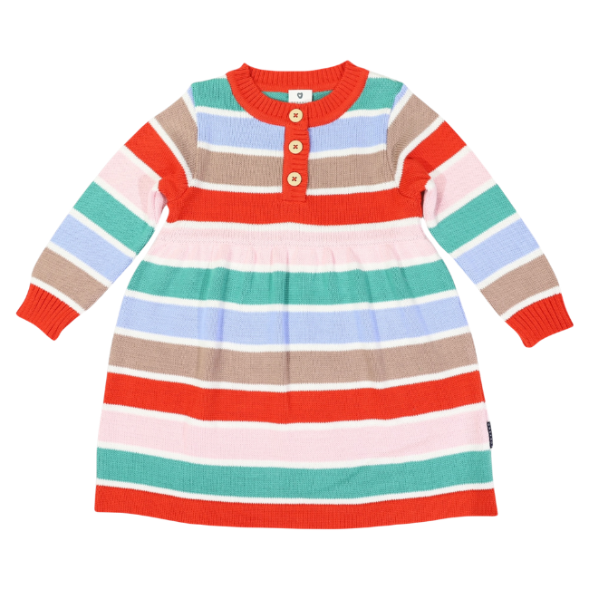 Korango – Striped Knit Dress_ Brown
