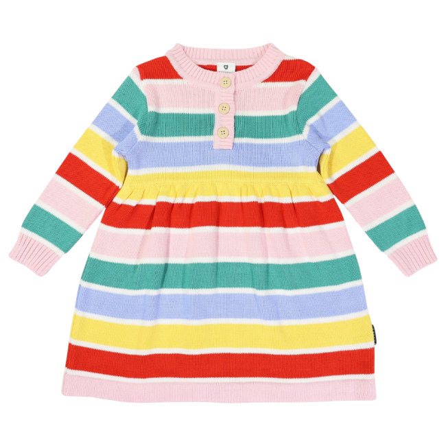 Korango – Striped Knit Dress_ Yellow