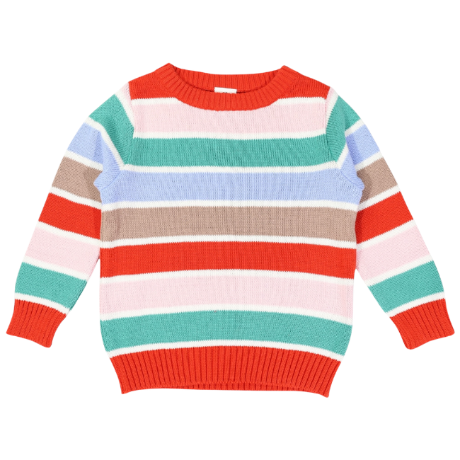 Korango – Striped Knit Sweater_ Brown