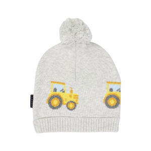 Korango - Tractor Beanie: Grey Marle