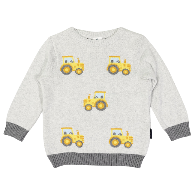 Korango – Tractor Sweater_ Grey Marle