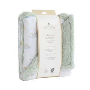 Living Textiles - Jersey + Sherpa Pram Blanket: Goosey Goosey