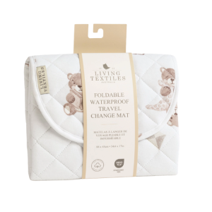 Living Textiles- Foldable Waterproof Travel Change Mat: Cuddly Bear