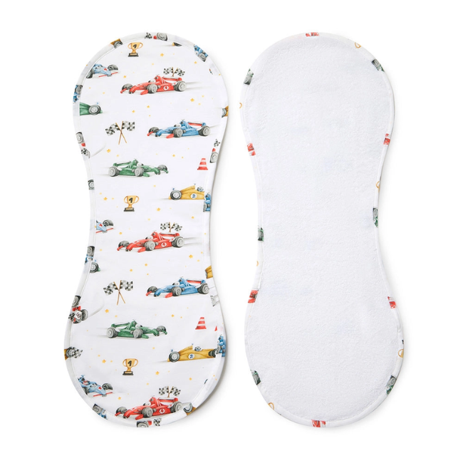 snuggle hunny Organic Cotton Burp Cloth little racers