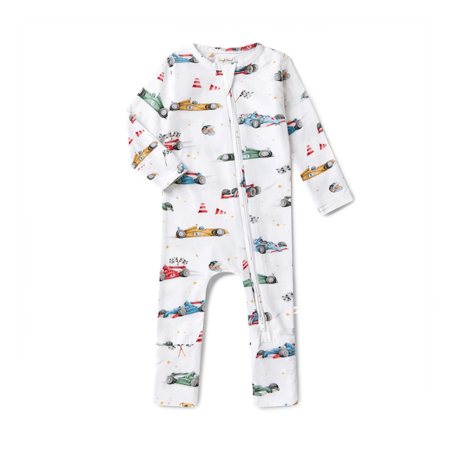 snuggle hunny Organic Snugglesuit Convertible Romper little racers
