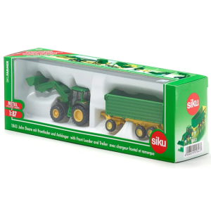 Siku - 1:87 Scale: John Deere with Front Loader + Trailer