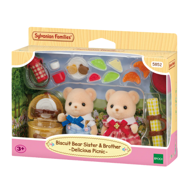Sylvanian Families - Biscuit Bear Sister + Brother Delicious Picnic Sylvanian Families - Biscuit Bear Sister + Brother Delicious Picnic