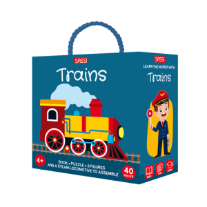 Sassi - 3D Puzzle and Book Set: Trains