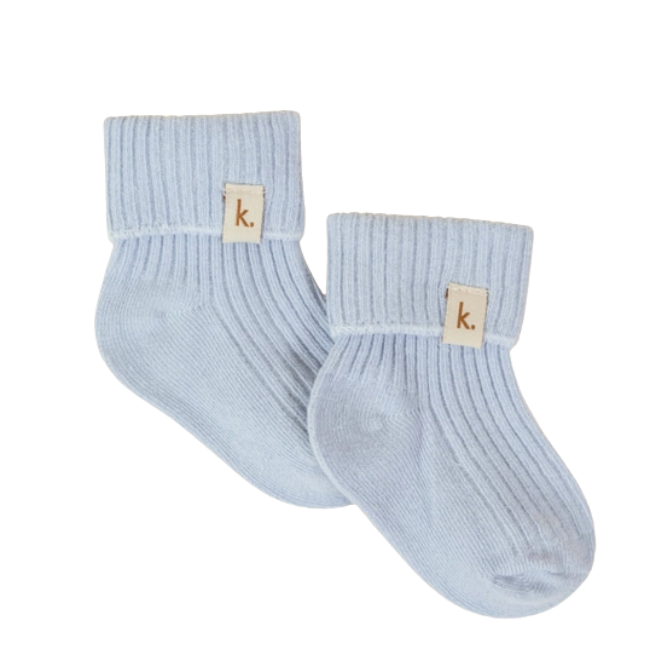 Cotton Ribbed Baby Socks blue