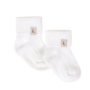 kiin - Cotton Ribbed Baby Socks: Ivory