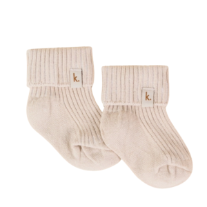 kiin - Cotton Ribbed Baby Socks: Oat