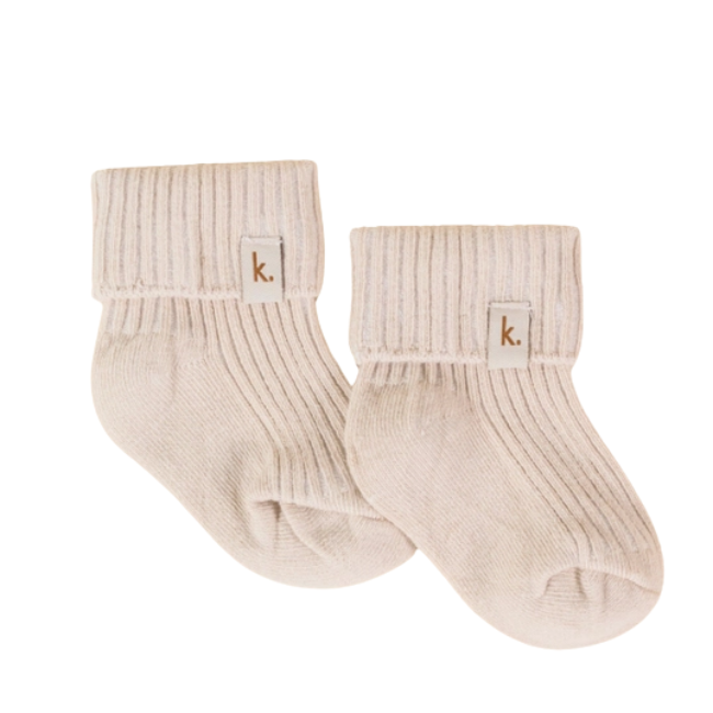 Cotton Ribbed Baby Socks oat Cotton Ribbed Baby Socks oat