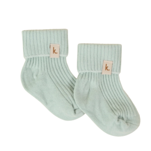 kiin - Cotton Ribbed Baby Socks: Sage
