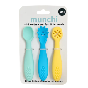 munchi - Mini Silicone Cutlery Set: Beach Babe