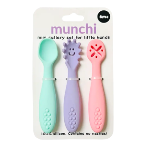 munchi - Mini Silicone Cutlery Set: Sherbet